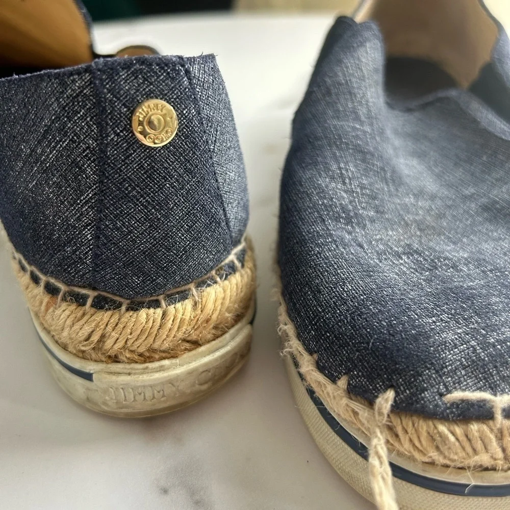 Jimmy Choo denim blue espadrilles size 38.5
